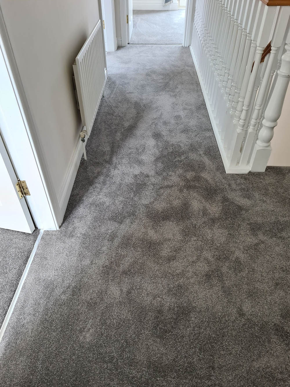 Carpet laid on the landing