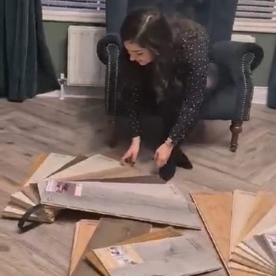 Woman picking wooden floor style